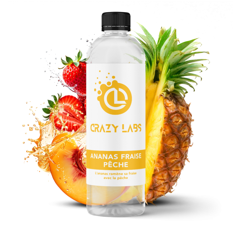 ANANAS FRAISE PÊCHE - 1 LITRE - CRAZY LABS - Viking Vape