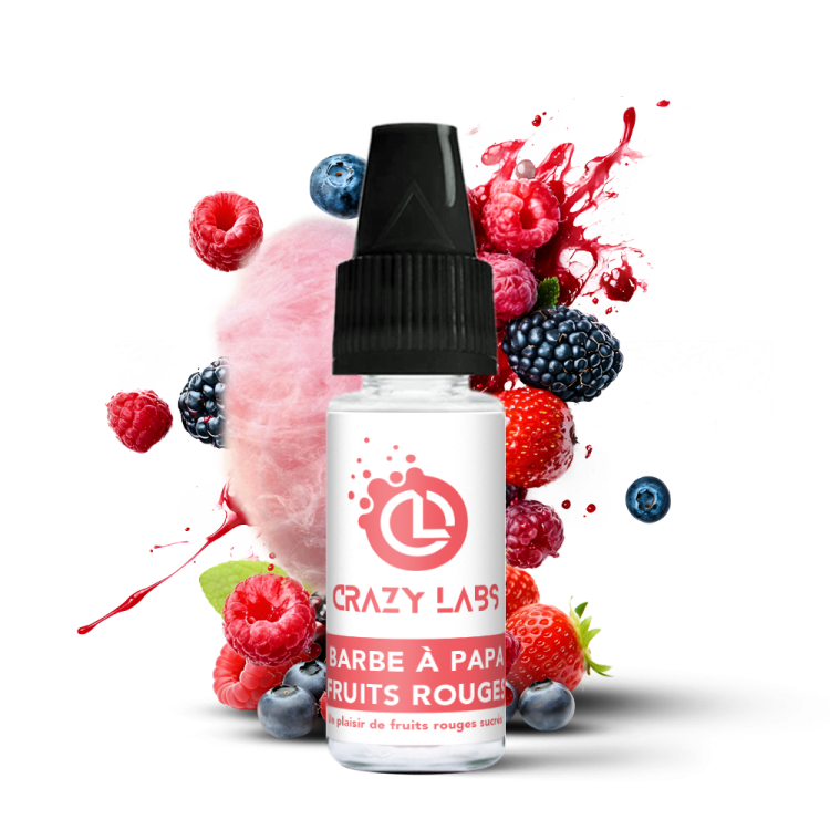 BARBE À PAPA FRUITS ROUGES - 10ML - CRAZY LABS BARBE À PAPA FRUITS ROUGES - 10ML - CRAZY LABS - Viking Vape
