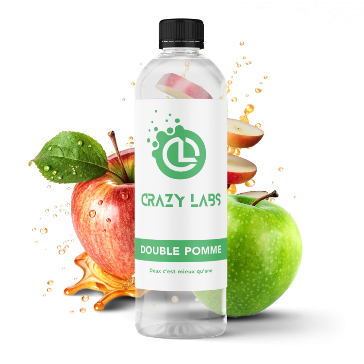 DOUBLE POMME - 1 LITRE - CRAZY LABS DOUBLE POMME - 1 LITRE - CRAZY LABS - Viking Vape