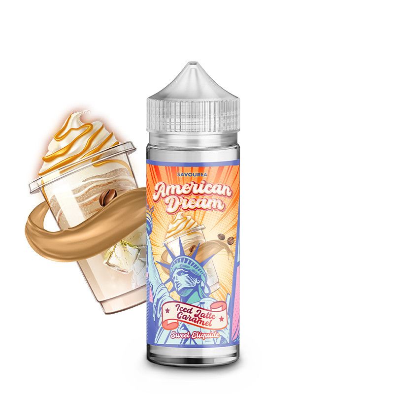 Iced Latte Caramel 100ml - American Dream - 0mg Iced Latte Caramel 100ml - American Dream - 0mg - Viking Vape