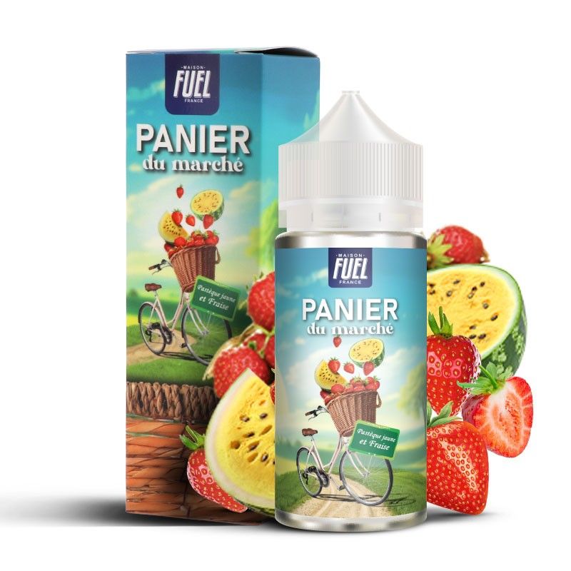 Fraise et Pastèque jaune 100ml - Panier du marché - 0mg Fraise et Pastèque jaune 100ml - Panier du marché - 0mg - Viking Vape