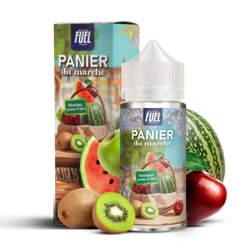Pastèque Pomme et Kiwi 100ml - Panier du marché - 0mg - Viking Vape